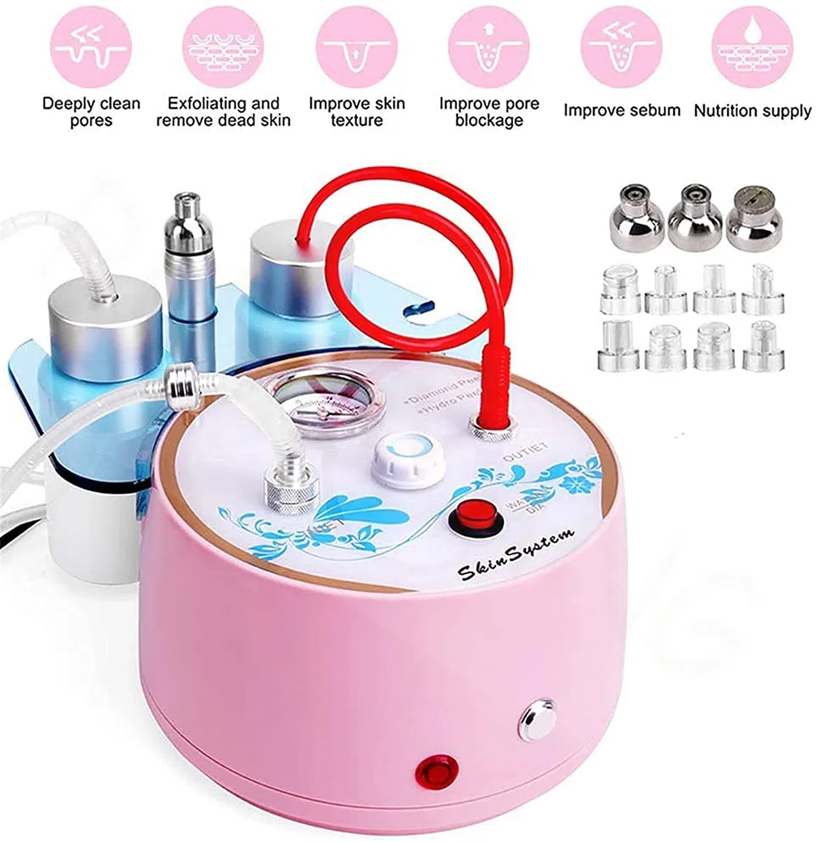 X&Z-XAOY Kleine Bubble Diamond Mikrodermabrasionsmaschine 2 In 1 Diamant-Dermabrasionsmaschine Hautpeeling Verjüngung Hautstraffende Schönheitsmaschine