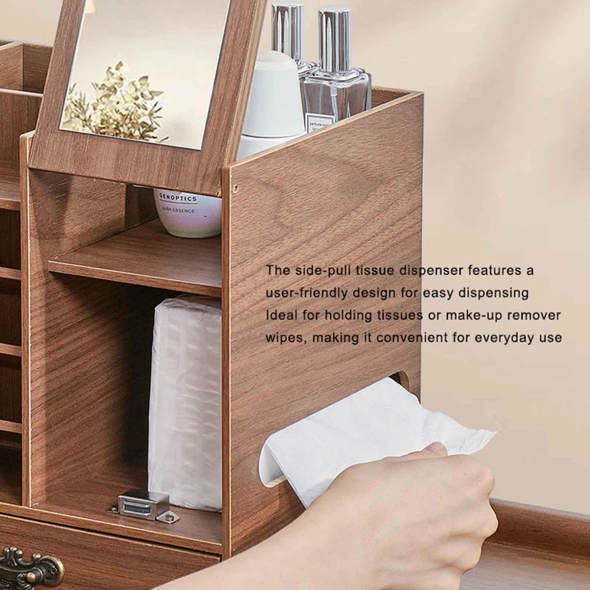 Schreibtisch-Organizer Aus Holz Schubladen-Set, Schminktisch Organizer Mit 3 Schubladen, Büroaufbewahrung, Schmink Organizer Für Badezimmer, Dresser Skincare