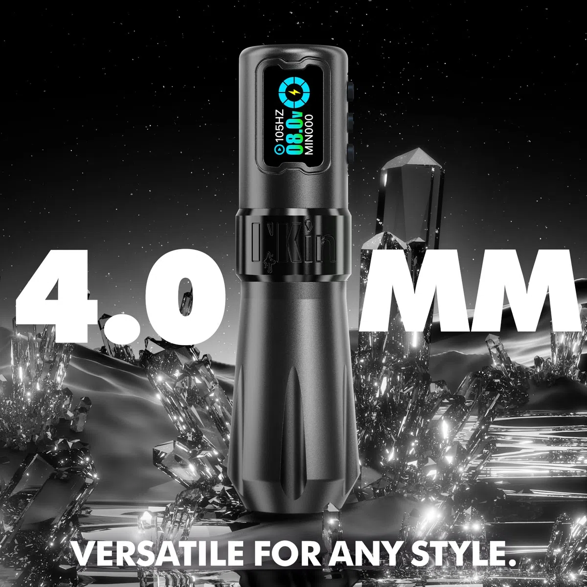 INKin Tattoo Maschine Set 4.0 Hublänge, Tätowiermaschine Set mit Bürstenloser Motor 39mm Großem Griff, Tattoomaschine mit Direktantrieb und 2 1600mAh Batterien für Professionelle Tätowierer- Rampage