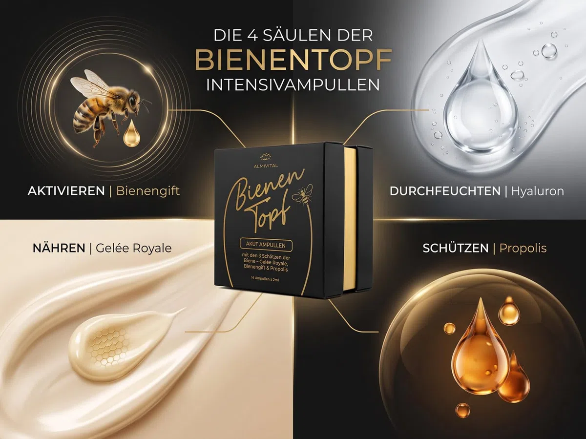 ALMIVITAL BienenTopf Akut Ampullen mit Gelée Royale & Bienengift