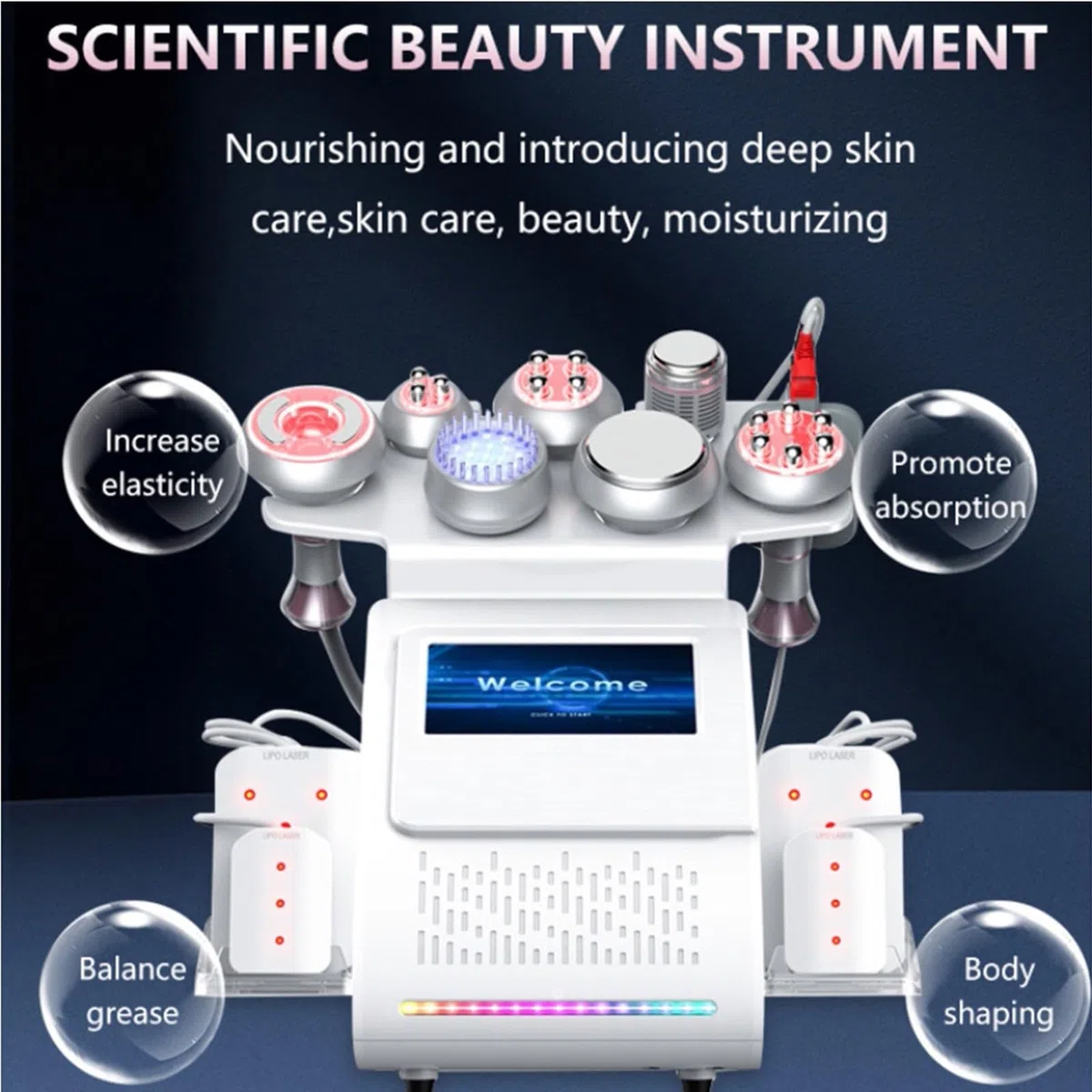 Kavitation Ultraschall Gerät 9-In-1-Körperformungsmaschine, 80K Professionelle Anti Cellulite Massagegerät Zur Straffung Der Haut Körperpflege Massagegerät Salon Spa Heimgebrauch