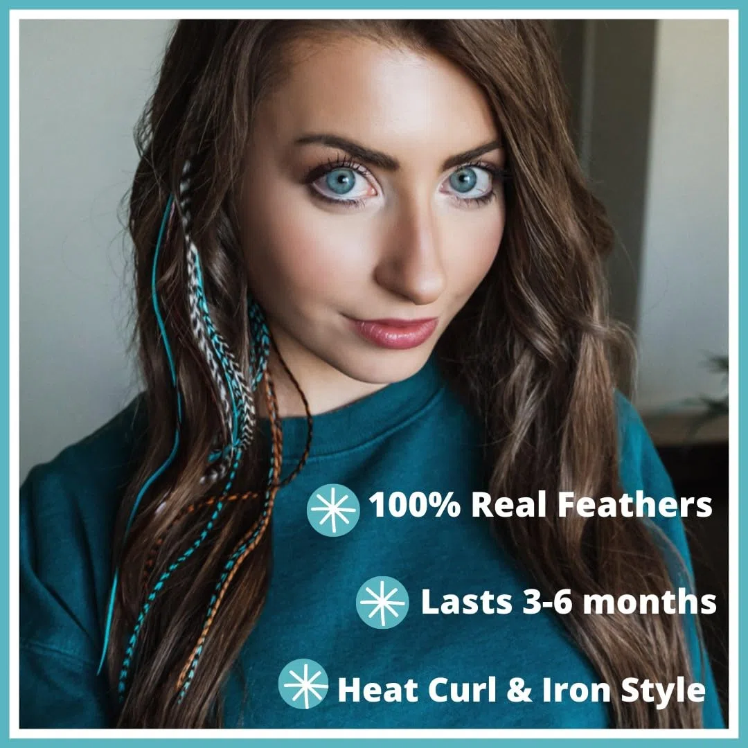 Feather Hair Extensions, 100% Real Rooster Feathers, 10 Long Thin Loose Individual Feathers, By Feather Lily by Feather Lily