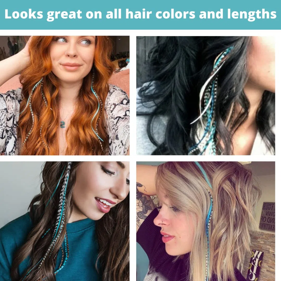 Feather Hair Extensions, 100% Real Rooster Feathers, 10 Long Thin Loose Individual Feathers, By Feather Lily by Feather Lily