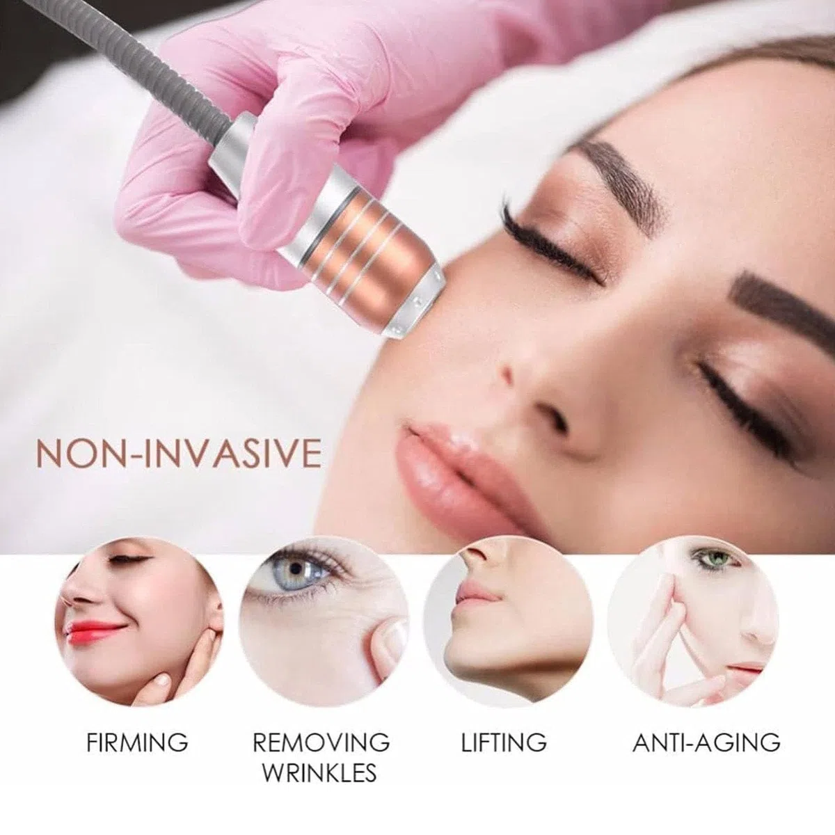 Facelifting Maschine, RF-Schönheitsinstrument Mit Doppelsonde (3,0 Mm/4,5 Mm), 7-Zoll-Touchscreen, Zur Faltenentfernung Und Zur Verwendung Im Anti-Aging-Schönheitssalon