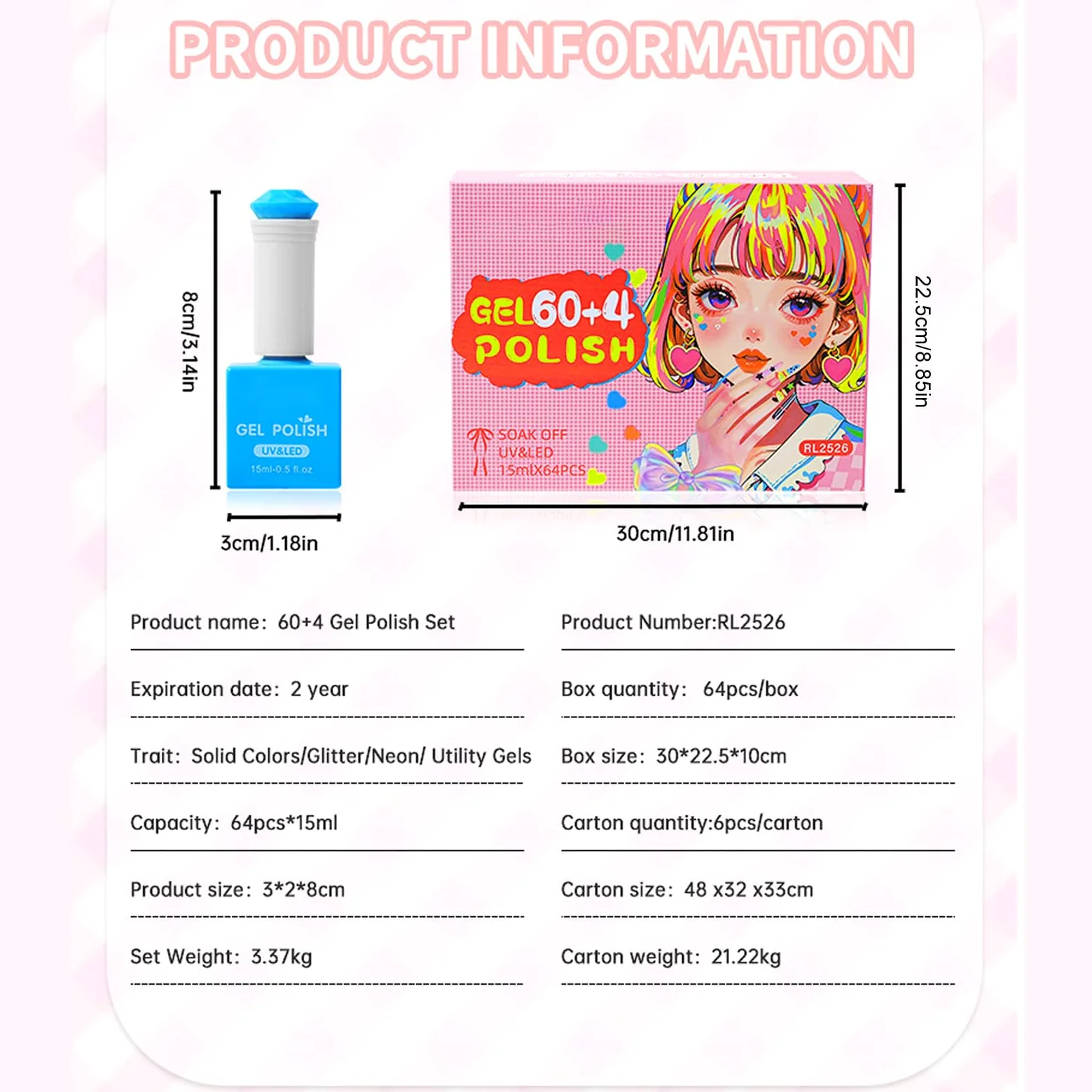 Gel Nagellack Set 60 Farben Anhaltend Schnelltrocknend Schönheitszubehör
