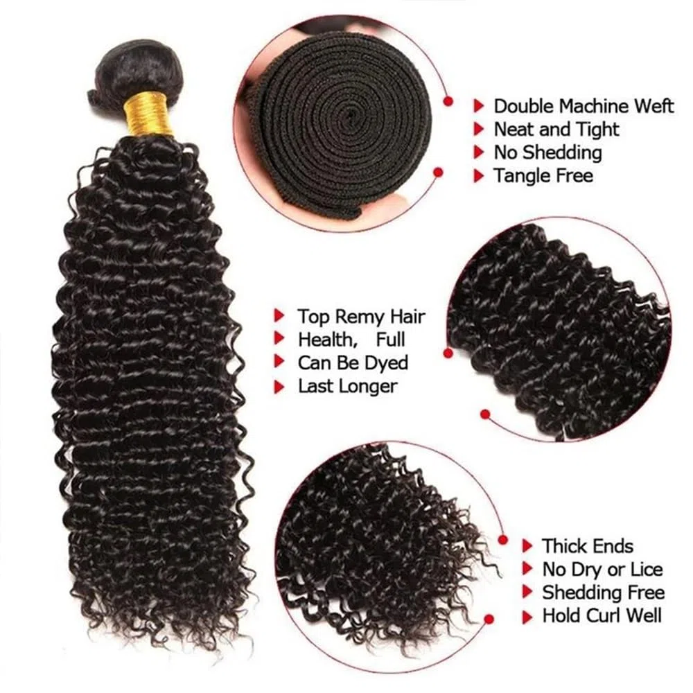 Haarbündel Brasilianisches Echthaar-Webart 1 3 4 Bündel Natürliche Farbe Kinky Curly Remy Haarverlängerungen(22 24 26)