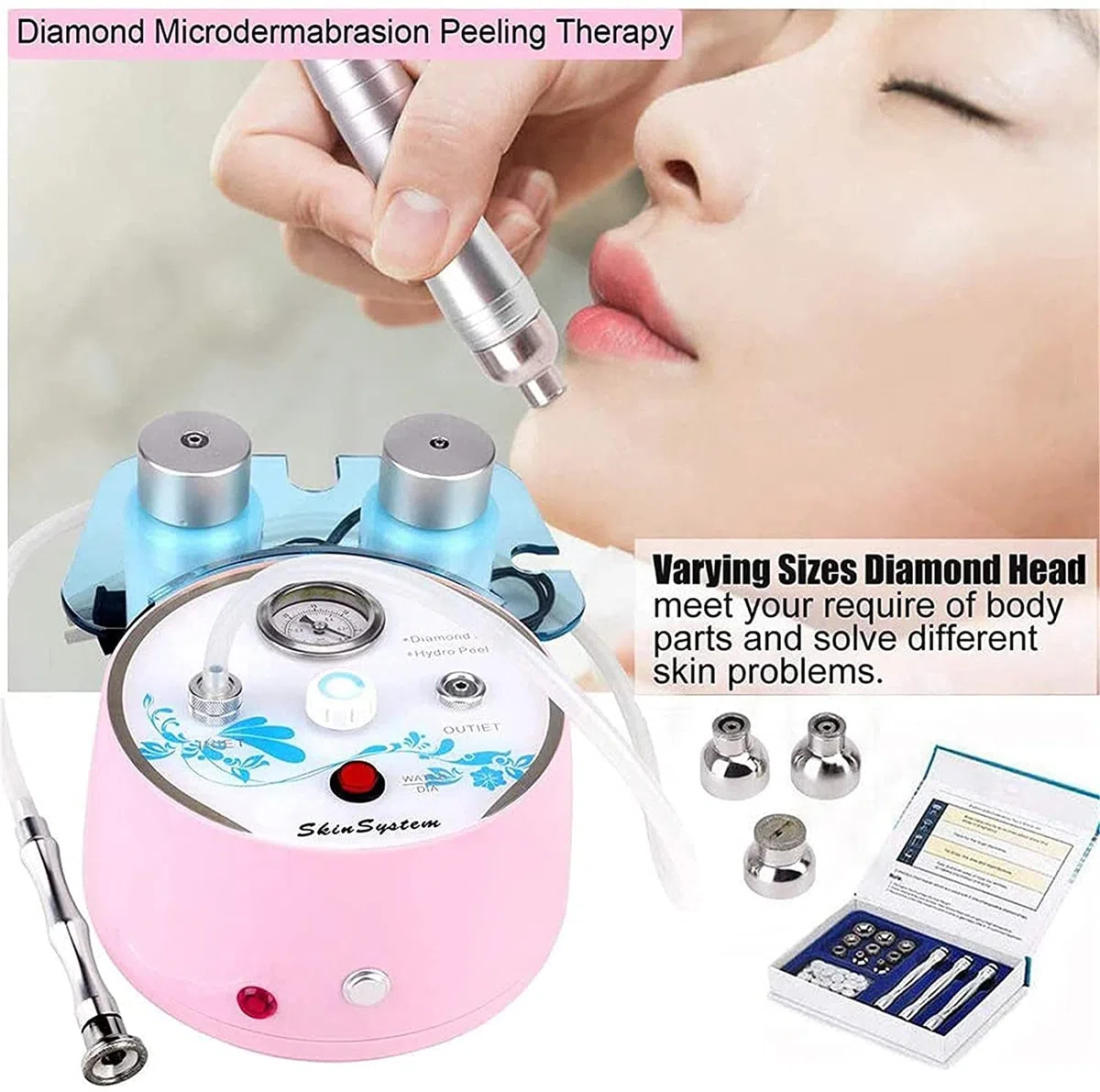 X&Z-XAOY Kleine Bubble Diamond Mikrodermabrasionsmaschine 2 In 1 Diamant-Dermabrasionsmaschine Hautpeeling Verjüngung Hautstraffende Schönheitsmaschine