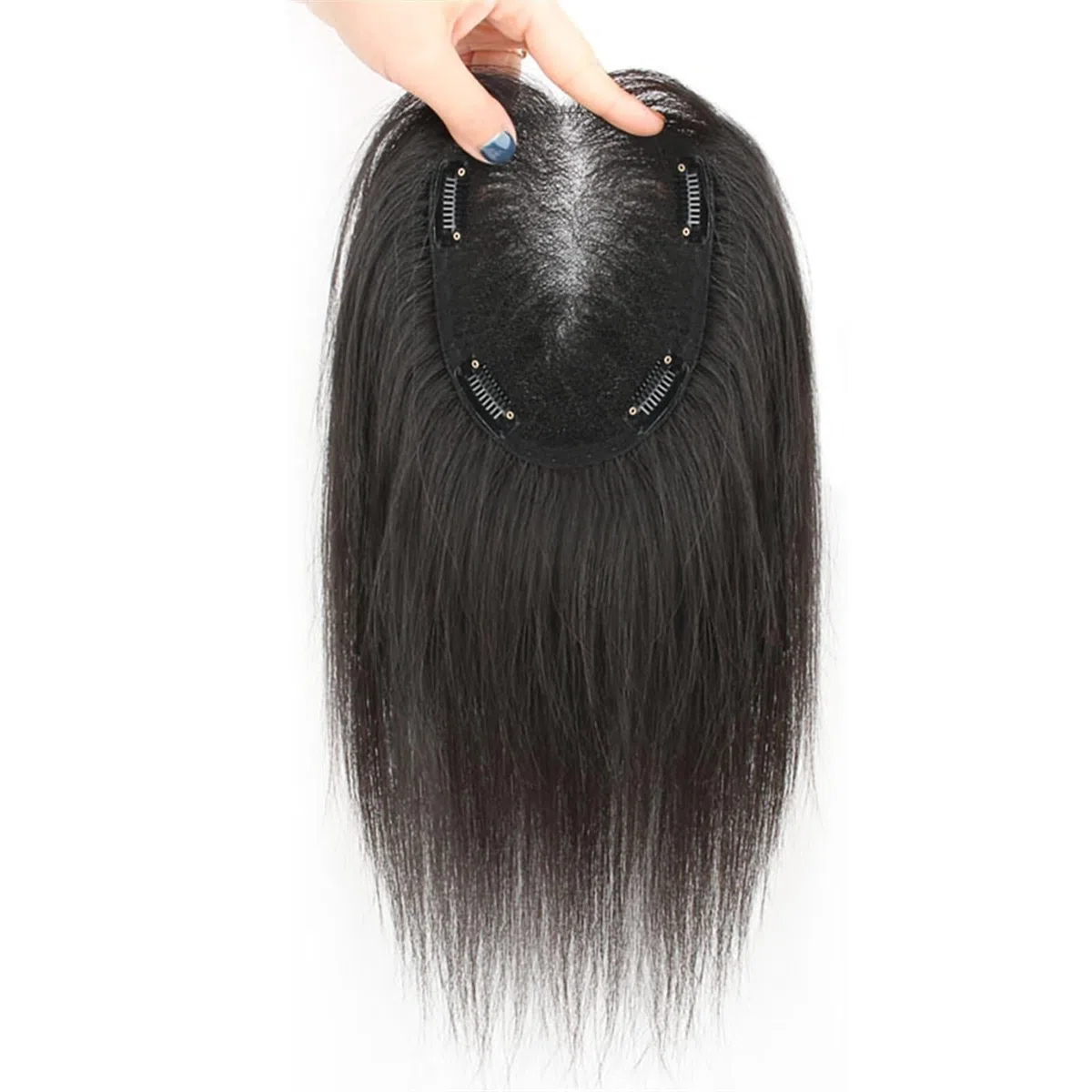 Topper Aus 100% Echthaar For Frauen Atmungsaktives Mesh-Toupet For Den Sommer Kein Pony-Clip Im Oberen Haarteil Handgewebte Haarverlängerungen Ohne Pony For Dünner Werdendes Haar (Size : 12 inch)