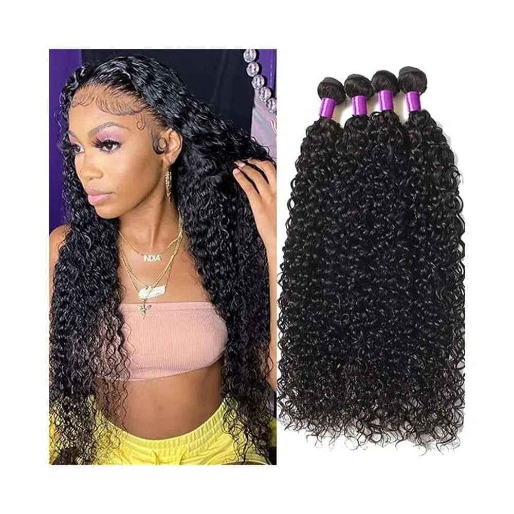 Haarbündel Brasilianisches Echthaar-Webart 1 3 4 Bündel Natürliche Farbe Kinky Curly Remy Haarverlängerungen(22 24 26)