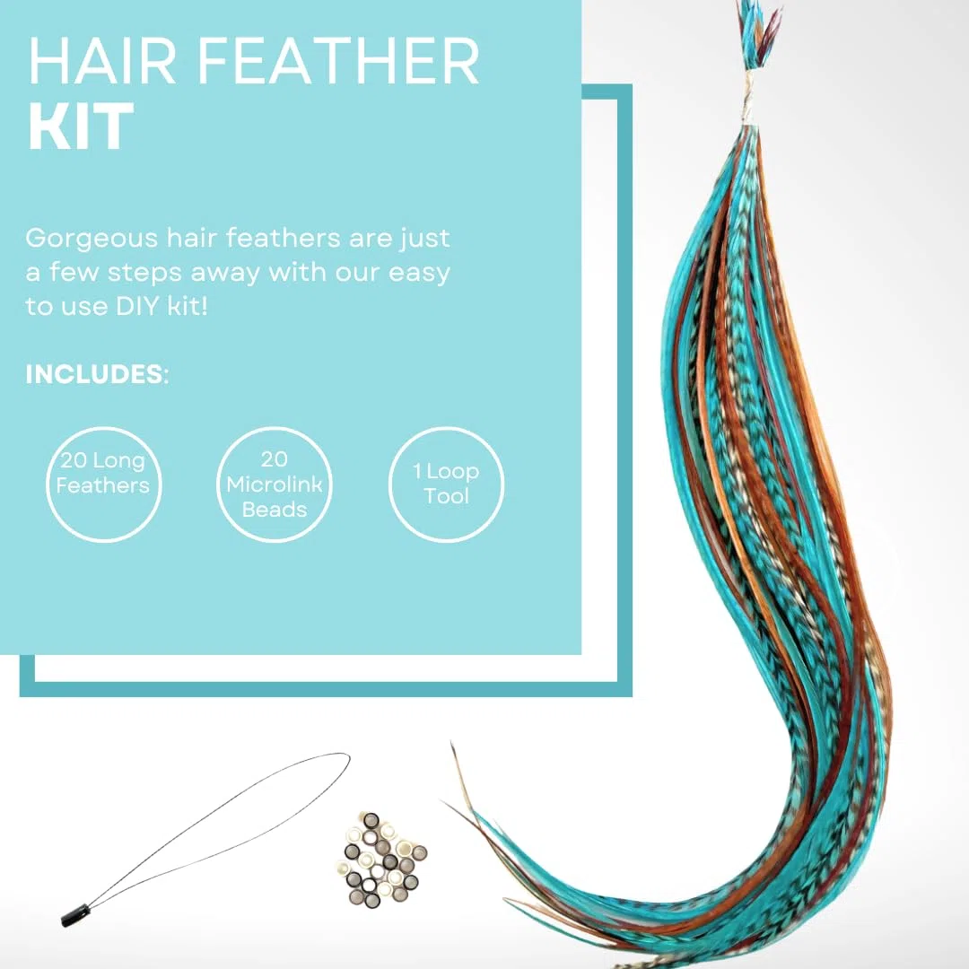 Feather Hair Extensions, 100% Real Rooster Feathers, 10 Long Thin Loose Individual Feathers, By Feather Lily by Feather Lily
