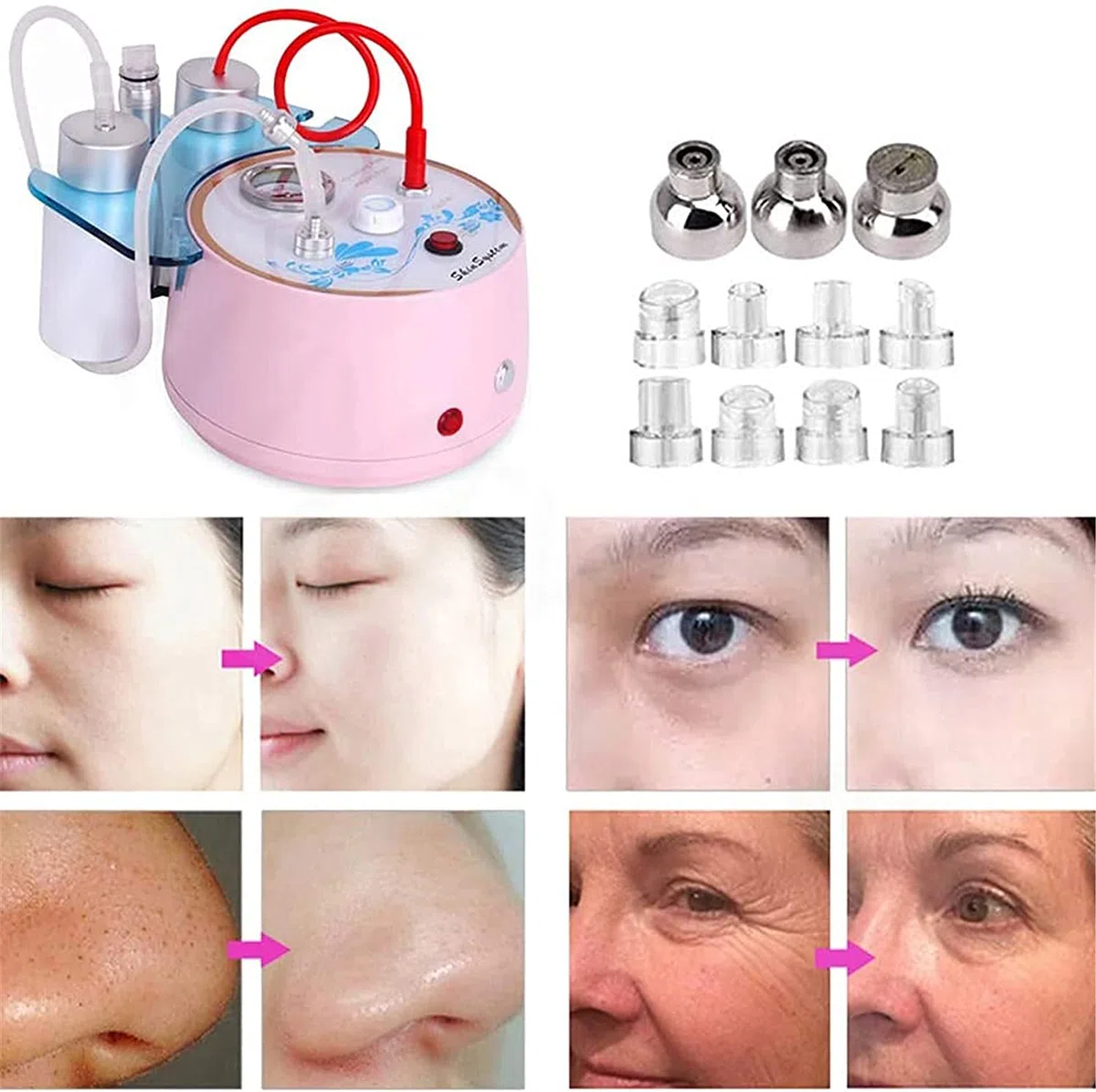 X&Z-XAOY Kleine Bubble Diamond Mikrodermabrasionsmaschine 2 In 1 Diamant-Dermabrasionsmaschine Hautpeeling Verjüngung Hautstraffende Schönheitsmaschine
