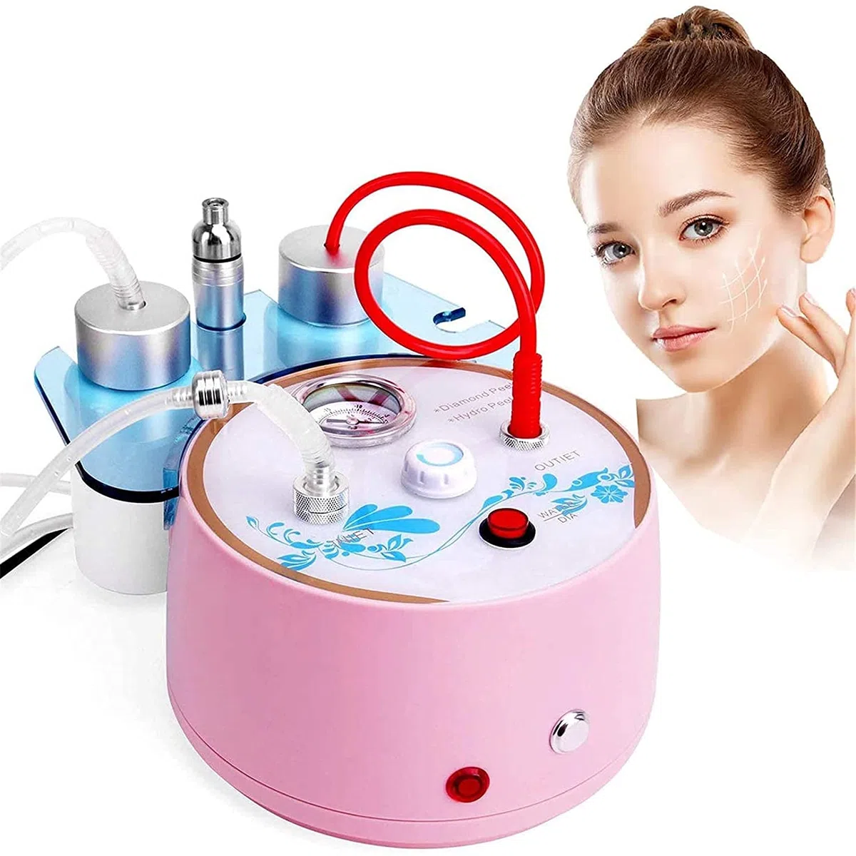 X&Z-XAOY Kleine Bubble Diamond Mikrodermabrasionsmaschine 2 In 1 Diamant-Dermabrasionsmaschine Hautpeeling Verjüngung Hautstraffende Schönheitsmaschine