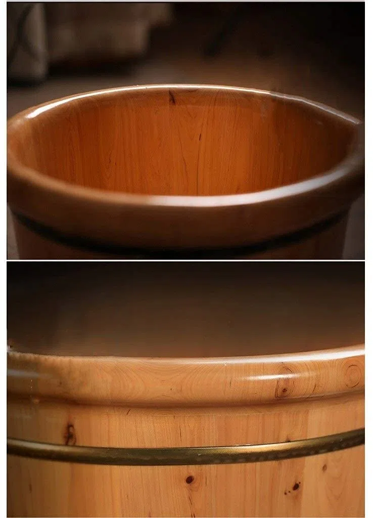 Holzfass Fußbad Haushaltsgeschenk Fußwanne Fußbad Fass Fußbad Wanne Spa, Sauna, Einweichen, Fußbad Holzeimer Fußbad Haushaltswaschbecken Haushaltsartikel Dekoration (Color:1) (Color : 2)